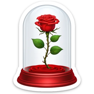 The glowing enchanted rose from “Beauty and the Beast” in its glass bell  sticker