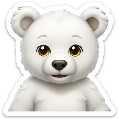 make a white tuko cannidian bear cub looking cute  sticker