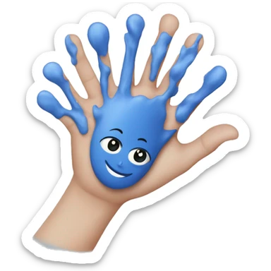 cuore mani blu sticker