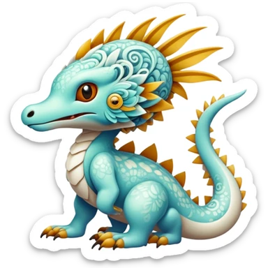 White Randomly-colored exotic Fakémon-creature sticker