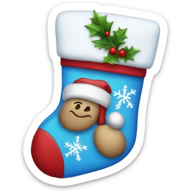 Blue Christmas stocking sticker