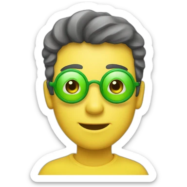 Poisson vert et jaune pale sticker