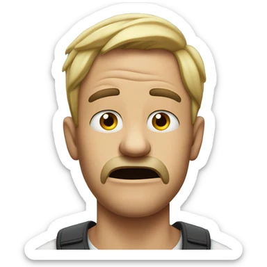 Man putting his hands around his chin and being mad sticker