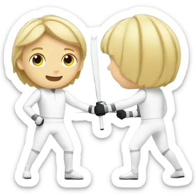 summer olympics blonde boy fencing sticker