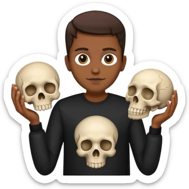 Black clothes fairy brown skin holding a skull sticker