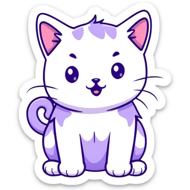 light purple lavender cat kitten sticker