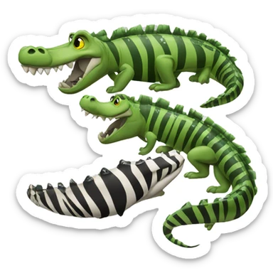 a crocodile in zebra  sticker