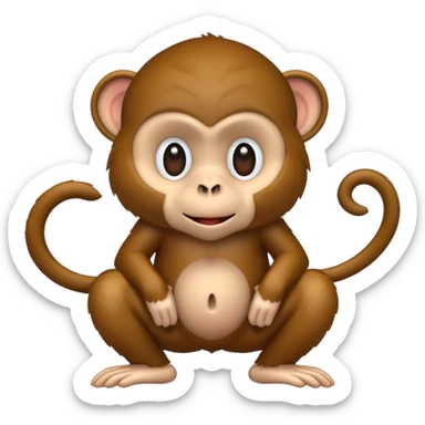 A monkey showing his butt sticker
