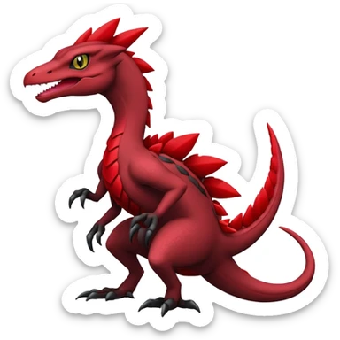 Black and red Sceptile-Salazzle-Pokémon-Fakémon-creature sticker