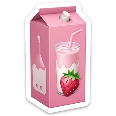 strawberry milk box sticker