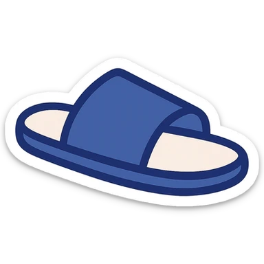 a single slipper, simple and recognizable, modern flat style sticker