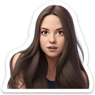 brown haired girl portrait sticker