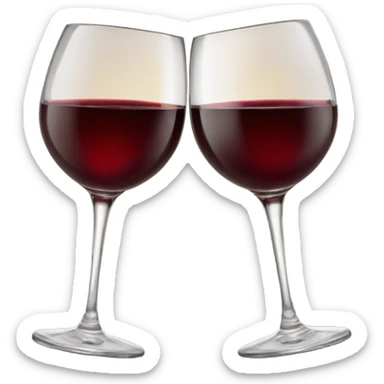 Two red wine glasses cheers sticker