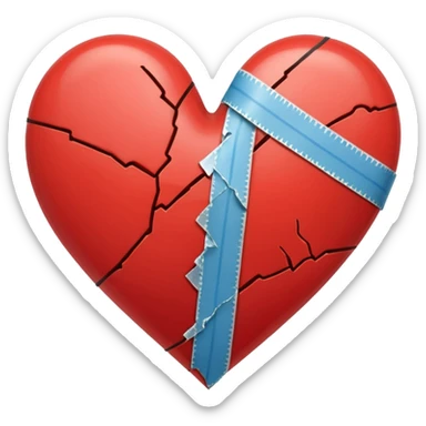 broken heart sticked together (divorce) sticker