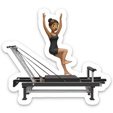 Girl on a pilates reformer sticker