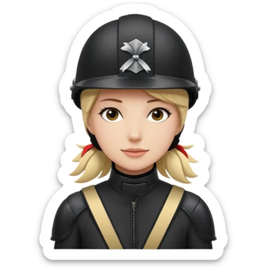 Rider helmet black matte at the back theres ribbon attached for female rider sticker