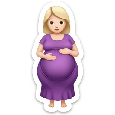 very heavily pregnant overdue woman with super  large belly sticker