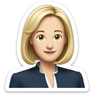 Marie lePen avec Emanuelle Macron sticker