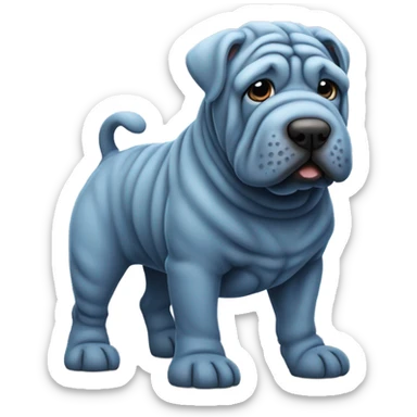 blue shar pei sticker