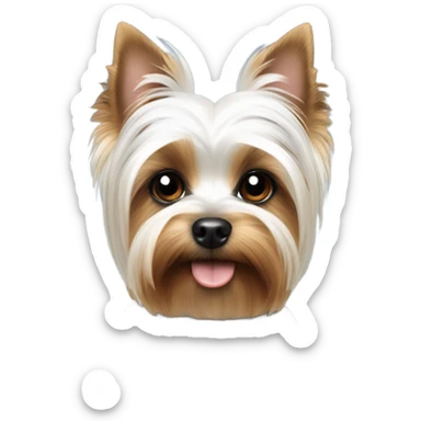White and black yorkie parti yorkie sticker