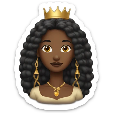 Crown black women with long hair sticker