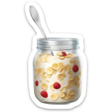 Overnight oats in a jar sticker