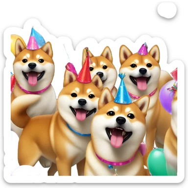 Shiba Inu party sticker