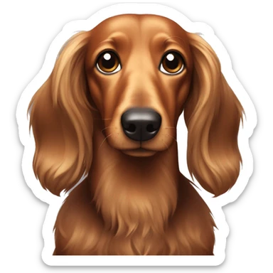 Longhaired sausage dog sticker