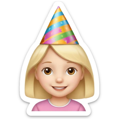 a little girl with birthday hat















 sticker