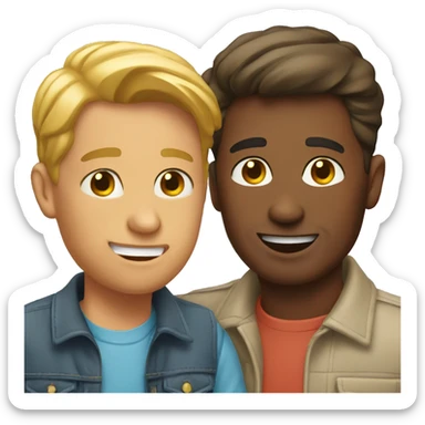 A gay couple one younger one older.  sticker