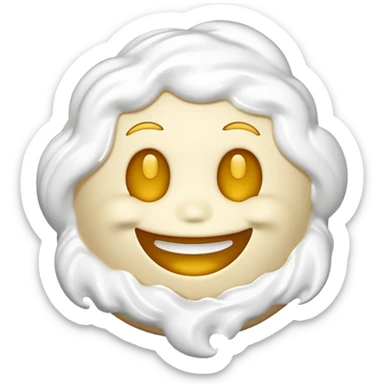 Smiley face with white stuff all over it sticker