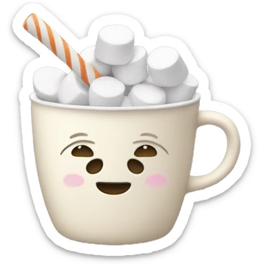 Cup with marshmallows  sticker