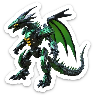 futuristic spiky dragon-Bionicle-mecha full body sticker