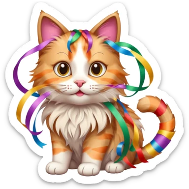 Cat tangled in streamers





 sticker
