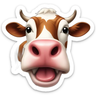 Cow licking the inside of its nostril sticker