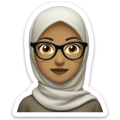 Hijabi girl with big black glasses sticker