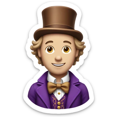 Willy wonka white skin brown hair sticker