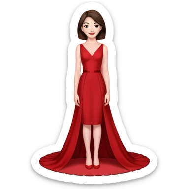 Anne Hathaway in red dress, red carpet sticker