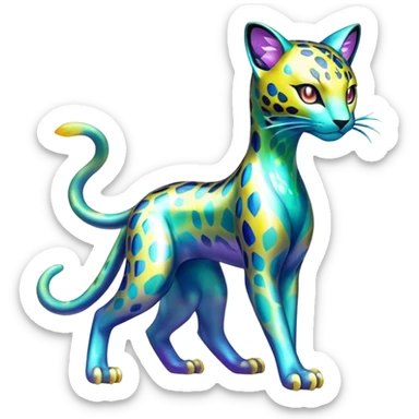 Shiny Elemental Exotic Colorful Liepard-Delcatty-Pokémon-Fakémon-hybrid-creature (full body) sticker