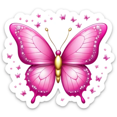 pink halo around pink butterfly with sparkles emoji  sticker