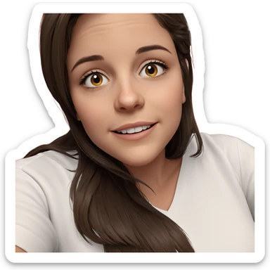 smiling girl in white shirt sticker