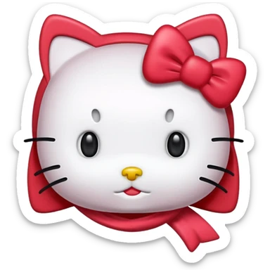 Hello Kitty cabeza rojo sticker