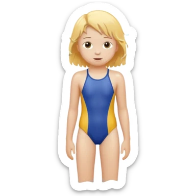 Child swimmer standing  sticker