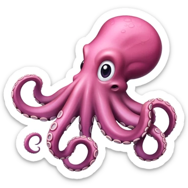 Octopus tentacle, pink, cutted sticker