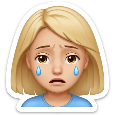 A girl say sos and cry sticker