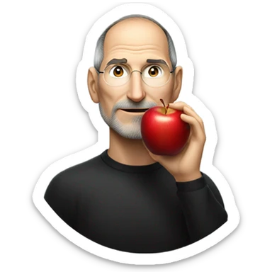 Steve jobs eating apple sticker
