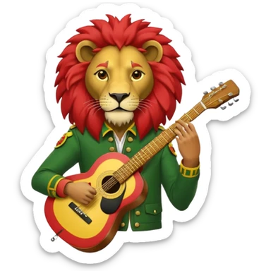 Bob Marley heraldic crest made with ethiopian colors sticker