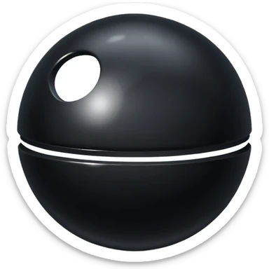 A black shiny ball-canon sticker