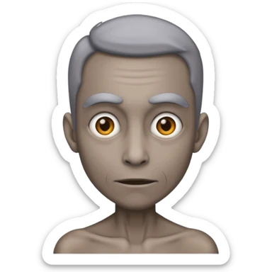 Mutant tall skinny gray realistic sticker