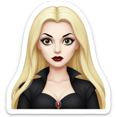 Vampira with long blonde hair sticker